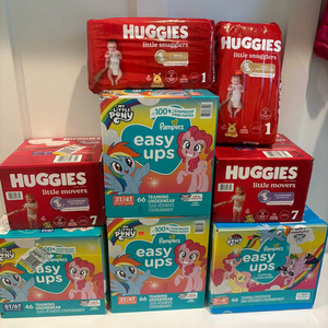 Couches pour bébés Huggies Little Movers Taille 3, 136 couches pour bébés de 7 à 13 kg, couches en tissu de coton imprimées - Product Image 6