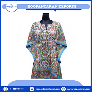 Best Selling Products <b>Kaftan</b> Women Free Size 100% Cotton Hand Block Printed Beautiful Beach <b>Kaftans</b> for Sale at Best Price - Product Image 2