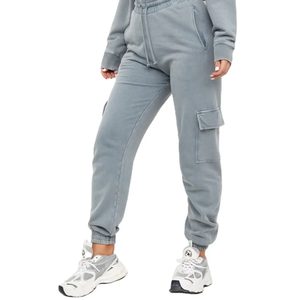 Ensemble de survêtement unisexe en polaire pour femme, grande taille, décontracté, avec logo personnalisé, style streetwear, pantalon et sweat à capuche, technique de teinture - Product Image 2
