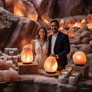 โคมไฟเกลือหิมาลายันธรรมชาติ2-3กก. วัสดุออร์แกนิกฮวงจุ้ยดีไซน์รูปสัตว์ดอกไม้บ้านทางศาสนา - Product Image 1