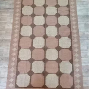 Tapis de jute en laine fait main tapis Kilim bohème motif à tisser pour salon chambre à coucher d'inspiration vintage - Product Image 1