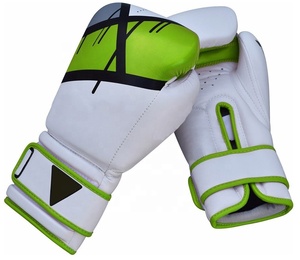 Niños 14oz 16oz cuero de vaca grano de menta PU equipo de entrenamiento de cuero entrenamiento Kick Boxing Sparring guantes de perforación para artes marciales boxeo - Product Image 1