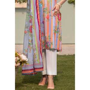 Traje de Chifón de 3 Piezas para Mujer, Sin Costuras, Transpirable, Estampado, con Bordado, Diseño Multi-Opción - Product Image 6