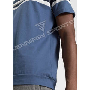 Camiseta de Manga Corta Personalizada de Fábrica para Hombre, Color Sólido, Rayas, Cuello Redondo, 100% Algodón, Corte Holgado, Estilo Urbano, Pedido al por Mayor - Product Image 5