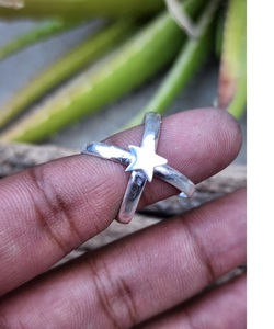 แหวนดาวแบบปรับได้925เงินแท้ห่วงคู่ทำด้วยมือของขวัญเครื่องประดับชาติพันธุ์อันโอชะสำหรับเธอ - Product Image 2