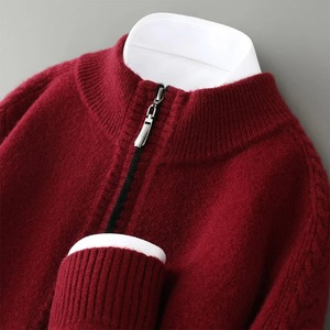 Autumn Winter Half Turtleneck <b>Sweater</b> New Solid Color <b>Woolen</b> Pullovers for Men Casual Style Mock Neck Sweatshirts Brand Name - Product Image 3