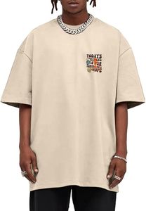 Weiyuqi T-shirt graphique surdimensionné pour hommes Lettre Imprimer Vintage T-shirts pour hommes T-shirts Casual Loose Fit Retro Streetwear Chemises Tops - Product Image 4