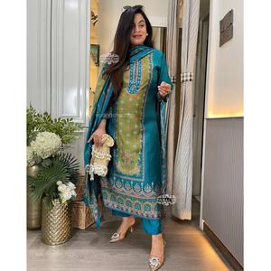 Kit de qualité supérieure costumes en soie Kat pour femmes robe de fête ethnique indienne avec broderie et Dupatta disponible au meilleur prix - Product Image 1