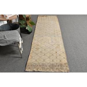Alfombra turca clásica Bohemia Beige hecha a mano 2,4x9,4 pies patrón de pasillo Rectangular para dormitorio adolescente y sala de estar - Product Image 5