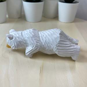 YEEYAYA intagliato a mano 5 \ "orso bianco scultura in legno regalo di natale in legno statua per la decorazione di casa animali selvatici camera decorazione - Product Image 2
