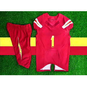Uniforme de fútbol americano para hombre de poliéster 100% de alta calidad OEM uniforme de fútbol de equipo de color sólido - Product Image 2
