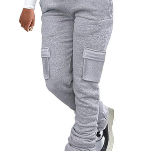 Jogger Mid Waist Drawstring Pleated Flare Pants Sweat Stacked <b>Leggings</b> <b>Women</b> Sweatpants Plus Size Stacked Pants for <b>Women</b> - Product Image 6