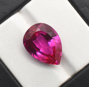 Zafiro rosa de laboratorio de 18X13mm, 15,55 quilates, piedra preciosa facetada suelta cortada en Pera, corindón hecho por el hombre, Gema rosa - Product Image 2