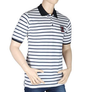 Men's Half Sleeves <b>Polo</b> T-Shirt - <b>White</b> - Product Image 3