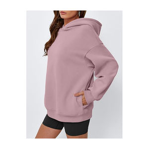 Sudadera con capucha de gran tamaño de alta calidad, jersey de lana de manga larga sólida, bolsillo, Invierno 100%, algodón orgánico - Product Image 5