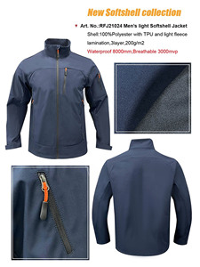 Chaquetas Ligeras de Tela Softshell con Estampado a Cuadros 100% Poliéster para Hombre, Protección y Comodidad Invernal, Diseño para Escalada y Actividades al Aire Libre - Product Image 2