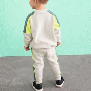 Ensemble de survêtement pour enfants, bébé, tout-petit, homme, confortable, hiver, capuche, décontracté, veste de survêtement unie, jogging rayé, tenue pratique pour bébé - Product Image 3