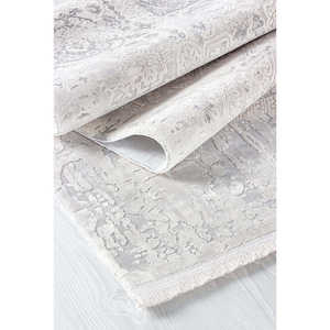 Zett ZE005 Blanc Tapis en Polyester Doux Longue Durée Motif de Couloir Rectangle Fait Main pour Salon et Chambre - Product Image 2