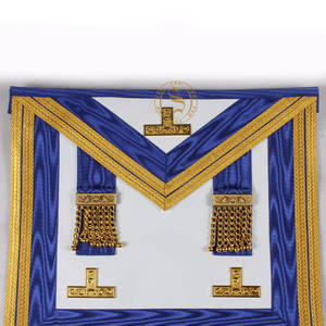 Meilleure vente de haute qualité brodé à la main maçonnique maître tablier personnalisé conçu tissu dentelle décoration Nickel matériel Badges - Product Image 6