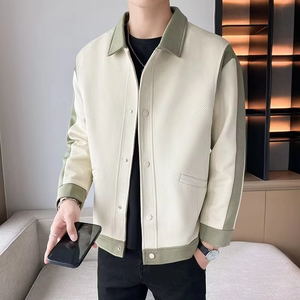 Chaqueta Bomber Formal de Primavera/Otoño para Hombre, Corte Entallado, Frente de Pana con Logotipo, Impermeable y Cortavientos - Product Image 4