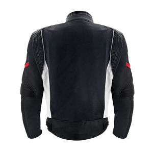 Blouson de moto pour homme à manches longues, coloris noir, rouge et gris, respirant, en Cordura, coupe-vent, pour toutes les saisons, vêtements de course - Product Image 5