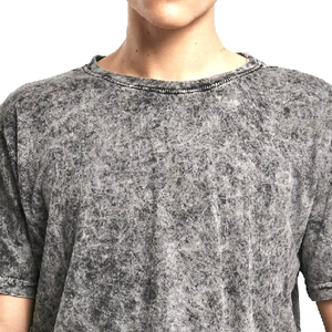 เสื้อยืดผู้ชายไซส์ใหญ่พิเศษ ผ้าคอตตอนถัก 100% ล้างสีแบบแอซิด แขนสั้น สไตล์สตรีทแวร์ สำหรับฤดูร้อน รับสกรีนโลโก้ OEM - Product Image 2
