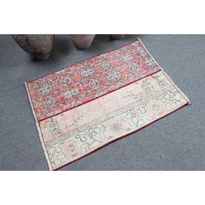 พรมตุรกีขนาดเล็ก, พรมวินเทจขนาด 2.3x3.2 ฟุต, พรมขนสัตว์สีแดง - Product Image 2