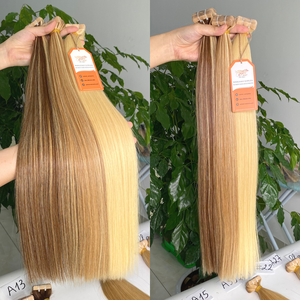 Proveedor al por mayor para extensiones de cabello humano vietnamita virgen de grado 12A cinta 100% en varios estilos de onda en varios colores - Product Image 1