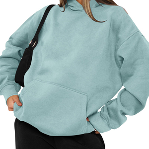 Nuevo estilo de fábrica, venta al por mayor, otoño e invierno, liso, en blanco, informal, de talla grande, Jersey, ropa de calle transpirable de Invierno para mujer - Product Image 1