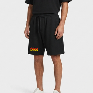 Wholesale 100% Cotton <b>Black</b> Casual <b>Short</b> High Quality Oversized Fitness Running Baggy French Terry Workout Custom <b>Shorts</b> for <b>Men</b> - Product Image 4