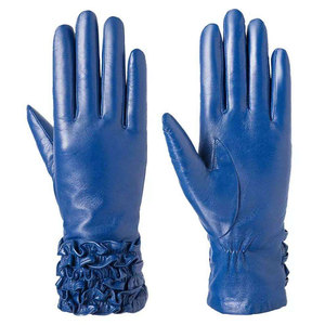 Gants en cuir de moto en peau de mouton véritable pour femmes en gros 2026, coupe-vent, chauds, en cuir véritable, fourrure véritable pour l'hiver - Product Image 6