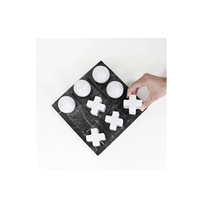 Jeu de société de table en marbre Tic Tac Toe Domino Set Tumbling Tower Solitaire Marble Brain Teaser Game set