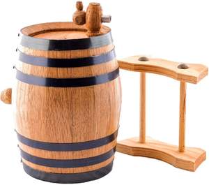 Giá Rẻ 1.5L Sồi Lão Hóa Thùng Whiskey Thùng Nhà Rượu Vang Xô Whiskey Thùng Cho Rượu Vang Rượu Vang Và Rượu Ánh Sáng Màu Vàng - Product Image 1