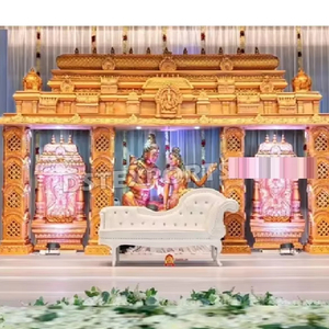 Décor de scène professionnel en fibre de verre durable de taille personnalisée pour grand mariage indien Manavarai Shiv Shakti Sanatani - Product Image 1