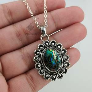 Collar de Plata de Ley con Concha de Abulón y Colgante de Concha de Paua Azul, Colgantes y Dijes Finos, Regalo para Ella - Product Image 3