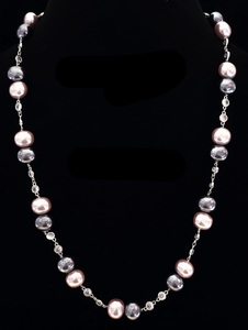 Conjunto de collar de aspecto clásico Mala de diseñador con cuentas de moda de la mejor calidad para mujer, ropa de compromiso para bodas para mujer - Product Image 2