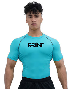Chemise d'entraînement à compression à séchage rapide et demi-manches pour hommes Skinny Fit Spandex Long Rash Guard pour BJJ MMA Motif uni sublimé - Product Image 1