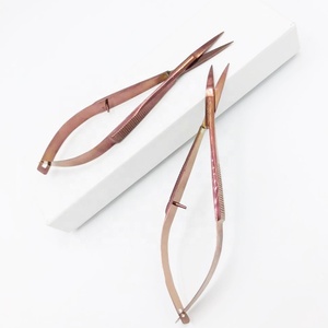 Vente en gros ciseaux à ressort professionnels pour cils en acier inoxydable massif couleur or rose ciseaux à ressort pour cils personnalisés - Product Image 3