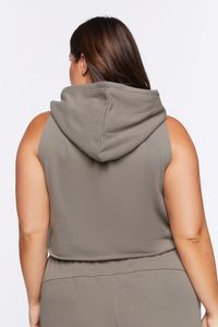 Fashion Blank Cropped Hoodie <b>Raw</b> HEM Hoodies Sleeveless Sweatshirt Custom Plus Fleece Women's Hoodie Screen Printing Crop Hoodie - Product Image 2