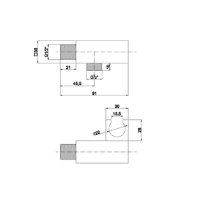 Support de douche carré chromé pour sortie d'eau - Fournitures de bain et toilettes - Product Image 2