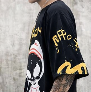 ชุดเสื้อยืดและกางเกงขาสั้นลายกราฟิกสตรีทแวร์สำหรับผู้ชาย ไซส์พลัส |   ชุดฮิปฮอปขนาดใหญ่ |   ชุดลำลองสองชิ้นสไตล์เมืองสำหรับฤดูร้อน - Product Image 4