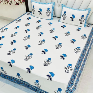 Venta al por mayor Colección de hoteles bloque de mano Algodón satén Ropa de cama tamaño king Juego de sábanas con funda de almohada Juego de 3 piezas para hotel de lujo - Product Image 1