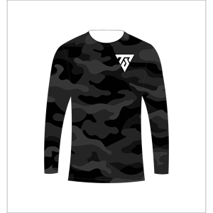 Camiseta de manga larga para hombre, sublimación personalizada, camuflaje gris oscuro, para caza, pesca, atletismo, Trackstar OEM, marca privada TSI-G05-P0791 - Product Image 2