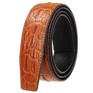 Cinturón de cuero de vaca personalizado para hombre con patrón de cocodrilo con hebilla automática transpirable de alta calidad - Product Image 2