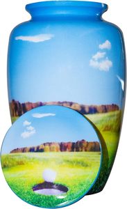 Urna de cremación de golf para golfistas, urna funeraria de golf de gran tamaño para cenizas humanas con bolsa - Product Image 5
