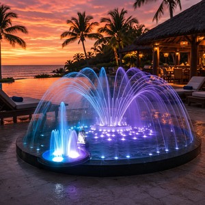Fuente de Jardín de Acero Inoxidable, Decoración Artística para Exteriores, Diseño Personalizado para Villas, Hoteles y Parques - Product Image 1