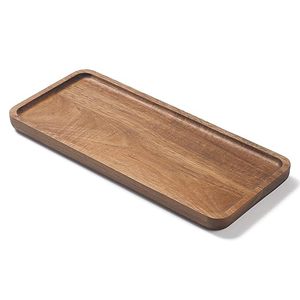Solid <b>Wood</b> Rectangular Serving Tray with Smooth Rounded <b>Edges</b> Polished Finish for Snacks Decor and Tabletop - Product Image 6