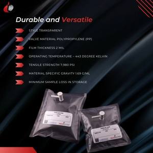 Sac de prélèvement de gaz Tedlar à double valve PVF étanche de qualité industrielle réutilisable OEM taille personnalisée 2 LTR pour fournitures de laboratoire - Product Image 4