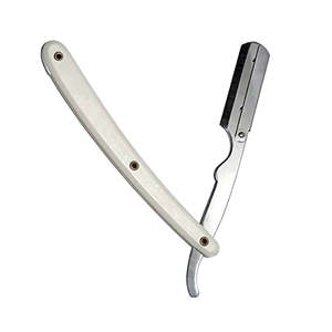 Mango de plástico de alta calidad Hoja de acero inoxidable Desechable Corte recto Garganta Salón Barbero Maquinilla de afeitar - Product Image 3