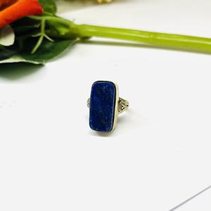 Anillo lapislázuli, anillo hecho a mano, anillo de plata de ley 92.5%, anillo de plata lapislázuli, anillo de plata de ley sólida 925, anillo bohemio - Product Image 2